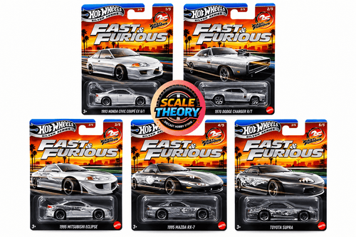 Hot Wheels - Fast & Furious - 25th Anniversary All-Silver Car Series - Set Of 5 Cars - 2026 - Scale-theory India