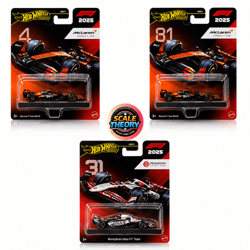 Hot Wheels - Formula 1 - Premium Car-Culture - McLaren 4, McLaren 81 & MoneyGram Haas 31 (Reseller) - Scale-theory India