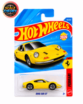 Hot Wheels - Mainline - Ferrari Dino 206 GT ( Yellow) - Without Blister Protection Pack - Strictly Resale Supply - Scale-theory India