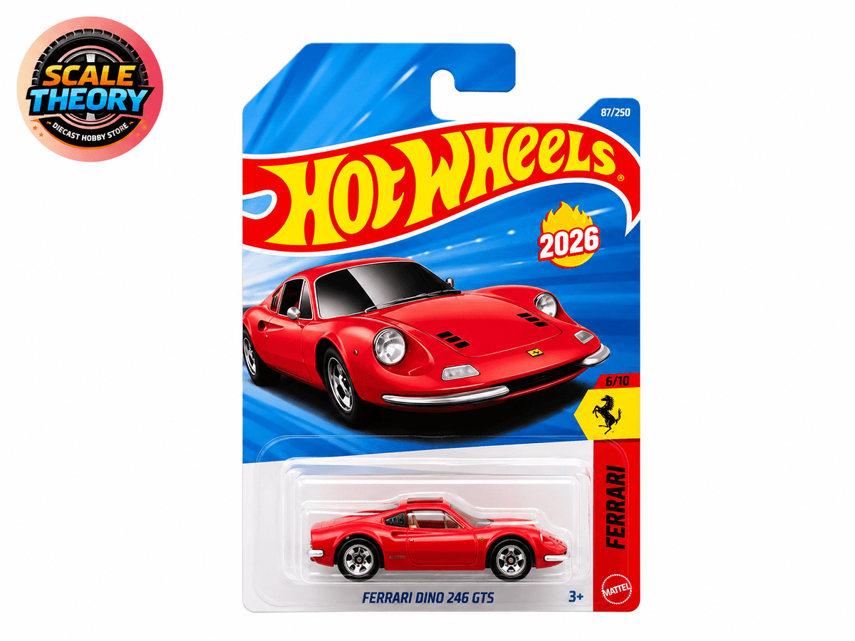 Hot Wheels - Mainline - Ferrari Dino 246 GTS - Without Blister Protection Pack - Strictly Resale Supply - Scale-theory India