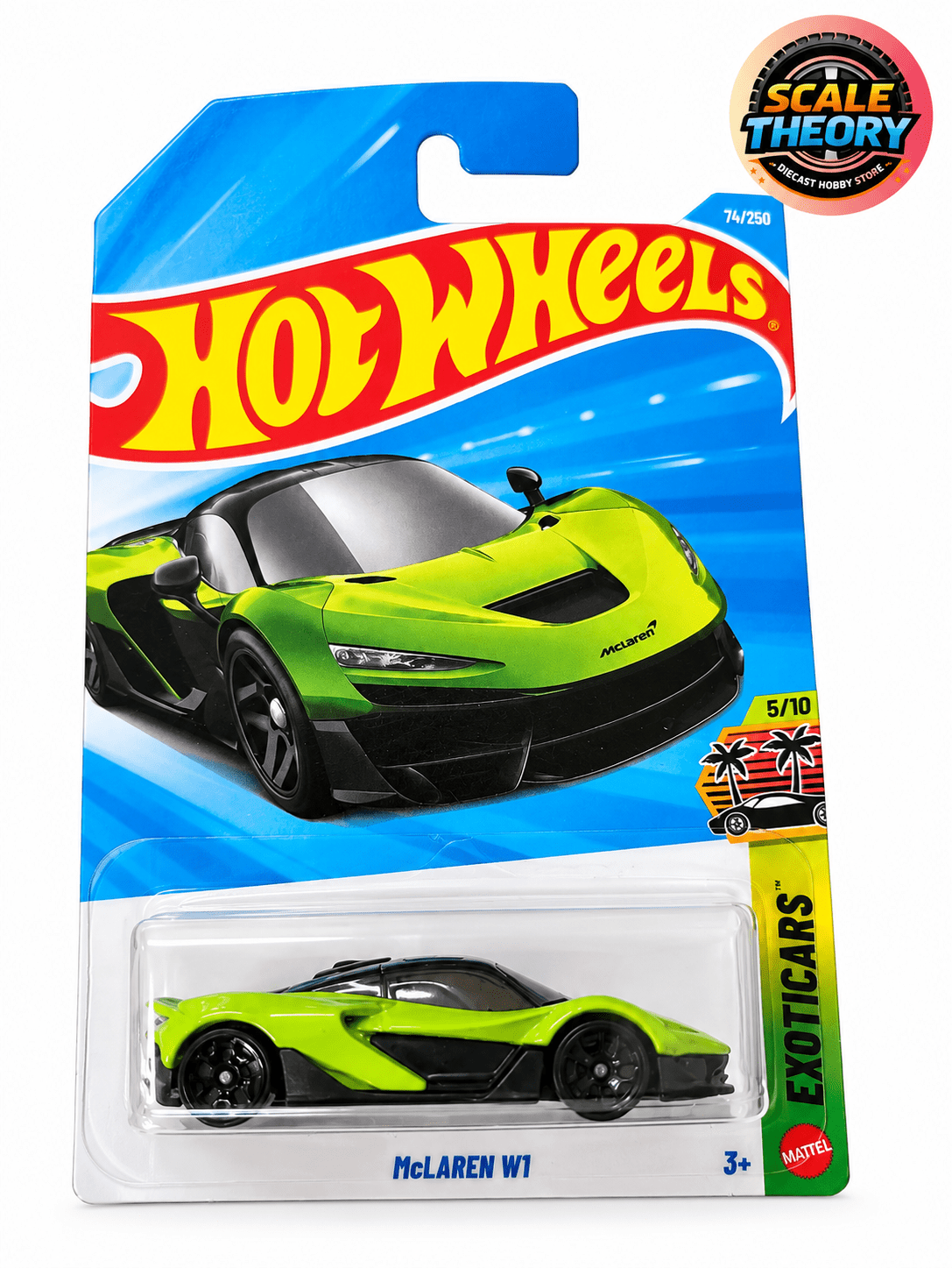 Hot Wheels - Mainline - McLaren W1 ( Green )- Without Blister Protection Pack - Strictly Resale Supply - Scale-theory India