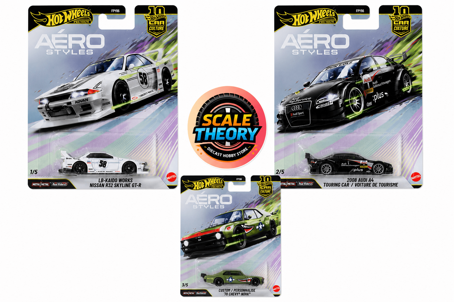 Hot Wheels - Premium Car- Aero Styles set of 3 ( Reseller Stock ) - Scale-theory India