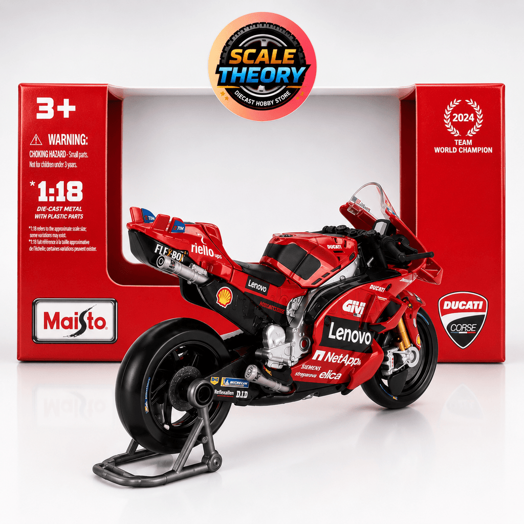 Maisto - 1/18 - Ducati - Desmosedici GP24 Team Lenovo N 23 MotoGP Season 2024 Enea Bastianini - Red - Scale-theory India