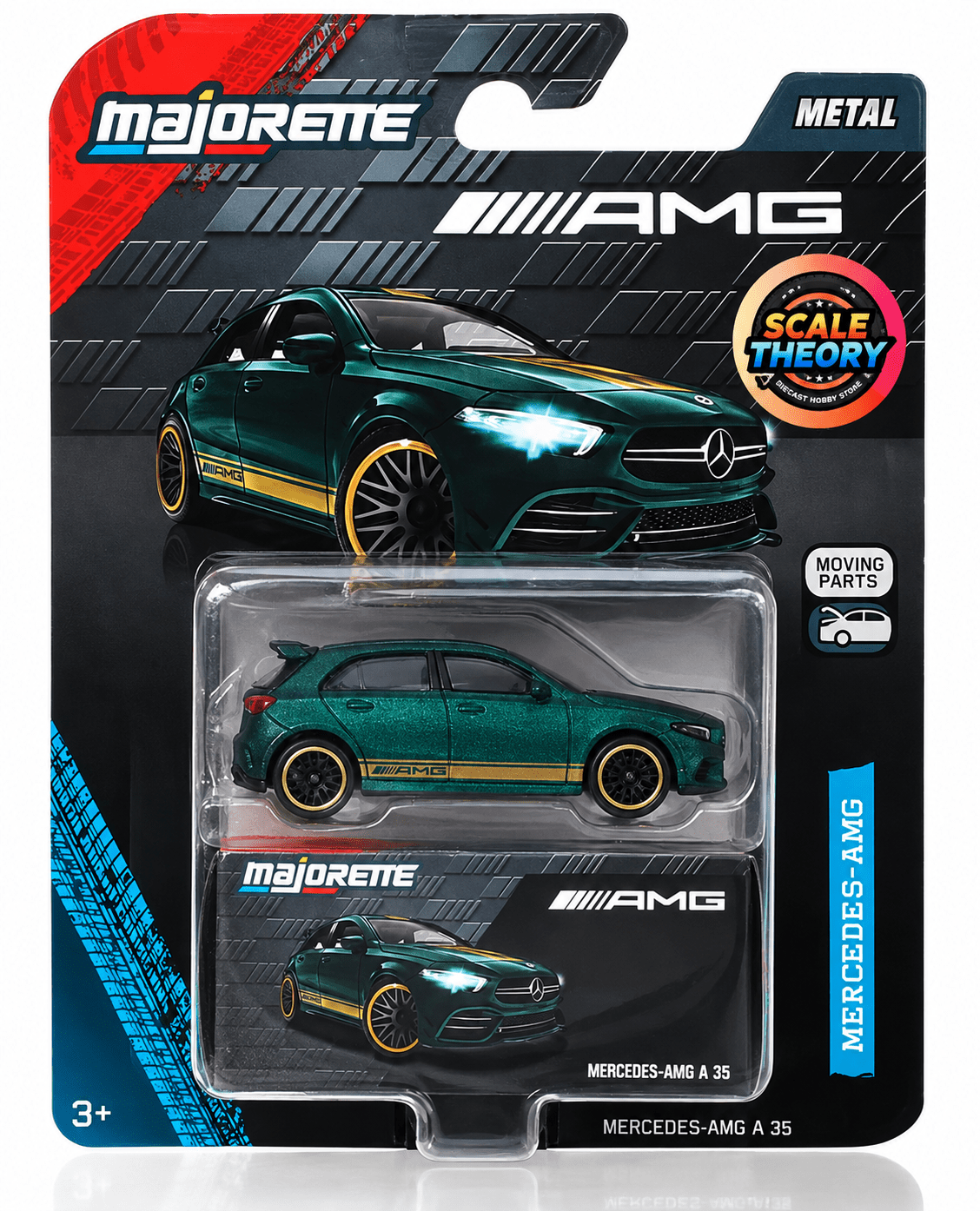 Majorette - Premiums -Mercedes AMG A35 - Mercedes AMG Licensed - Moving Parts - Scale-theory India